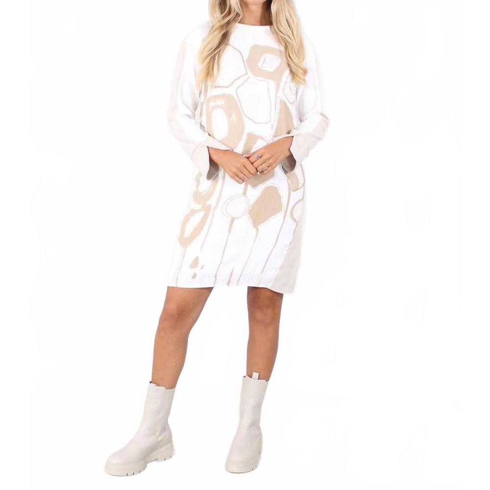 NEW ELISA CAVALETTI hooded print dress in cream/ beige